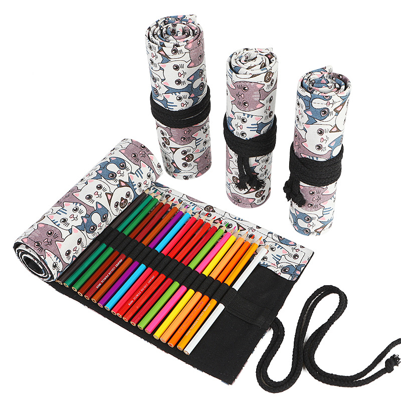 Pen Pouch Roll - 72 fentes école trousse à crayons