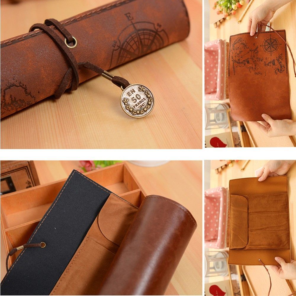 Pen Pouch Roll - Sac de rangement unique en cuir