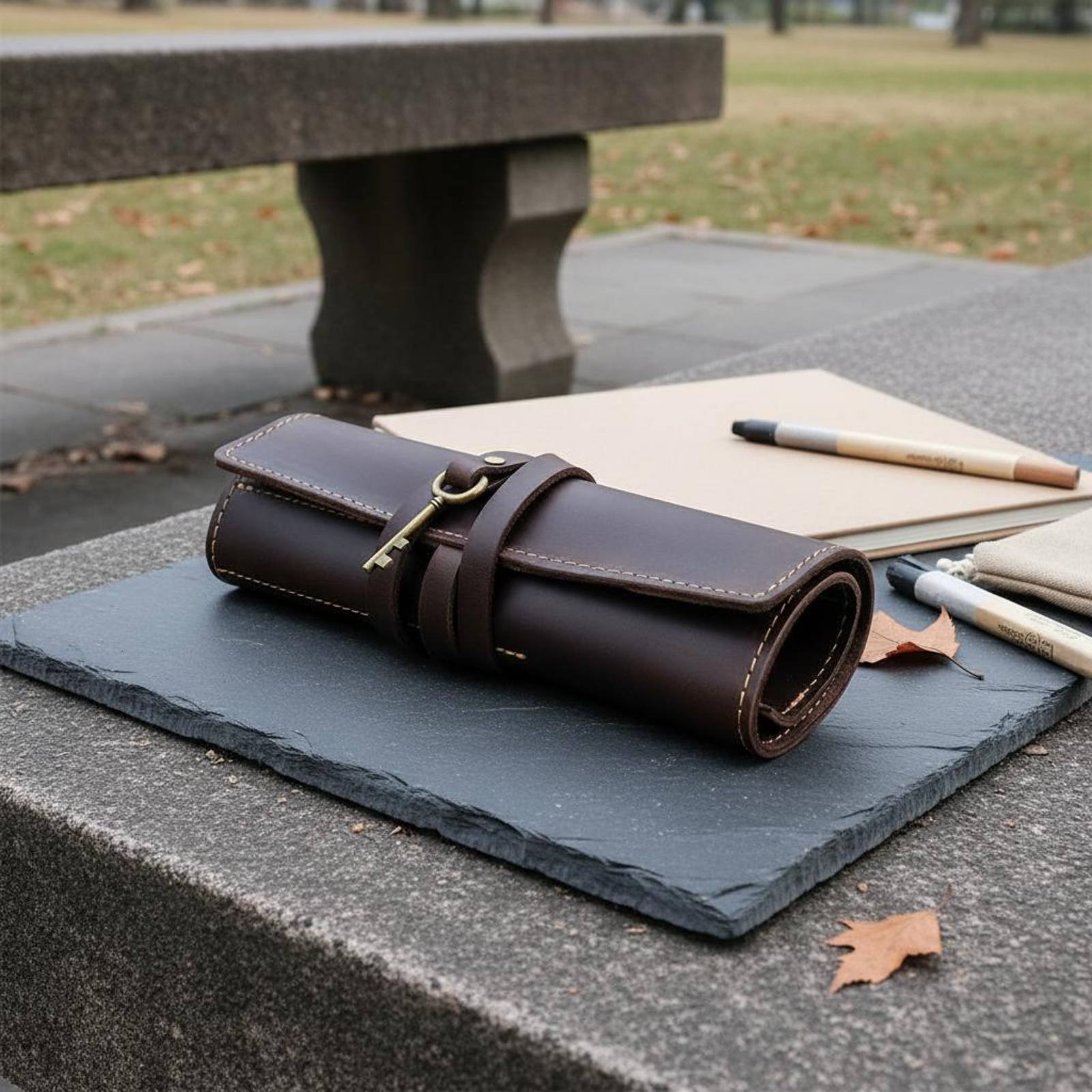 Étui à crayons pliable en cuir - Pen Pouch Roll avis et prix