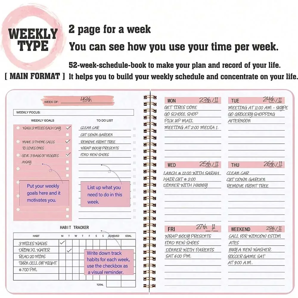 Agenda hebdomadaire A5, agenda - Planner Weekly Budget avis et prix