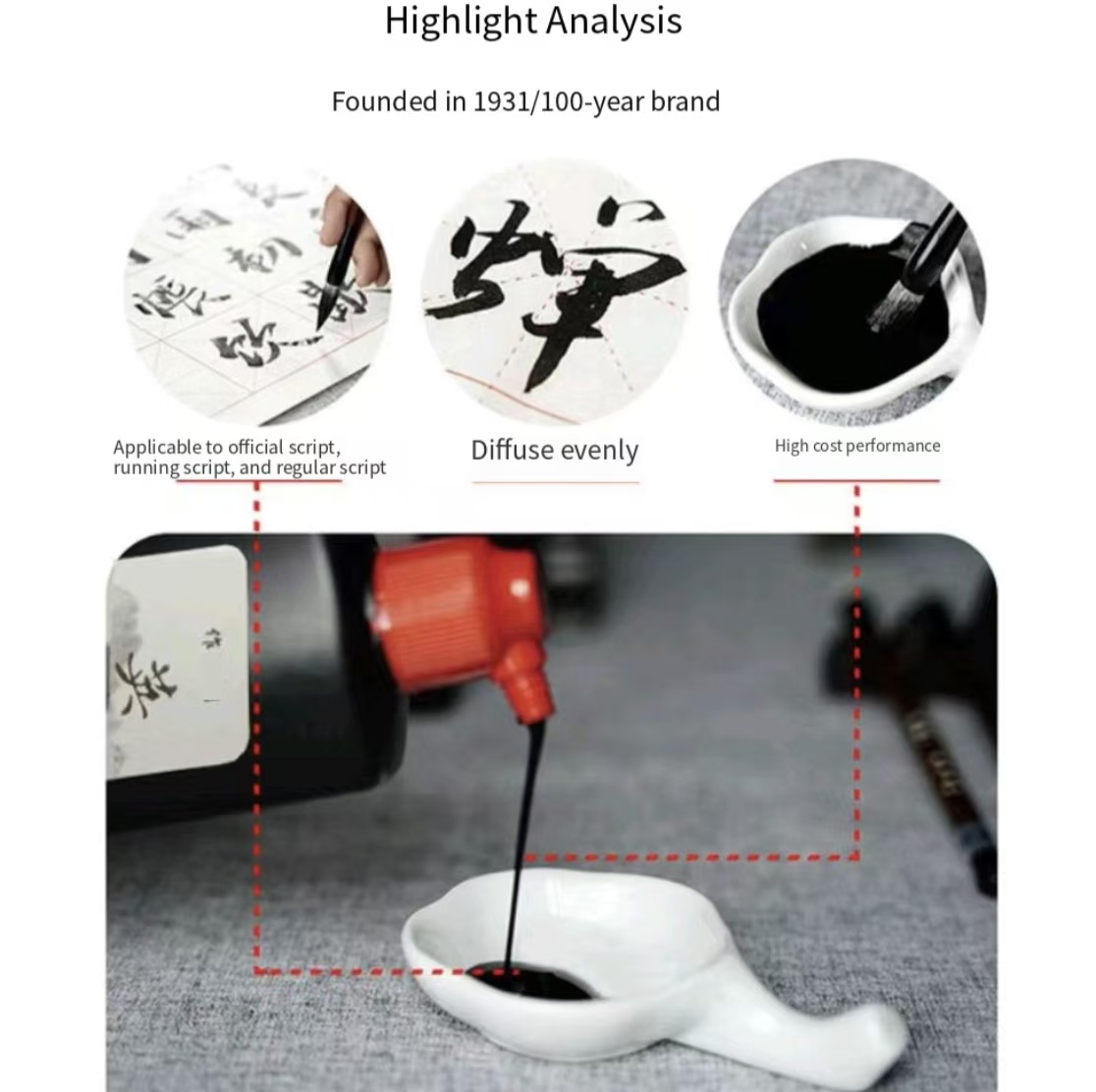Encre liquide noire pour calli - Calligraphy Ink Bottle avis et prix