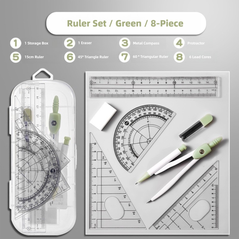 8 pièces/ensemble règle en pla - Ruler Set Transparent avis et prix